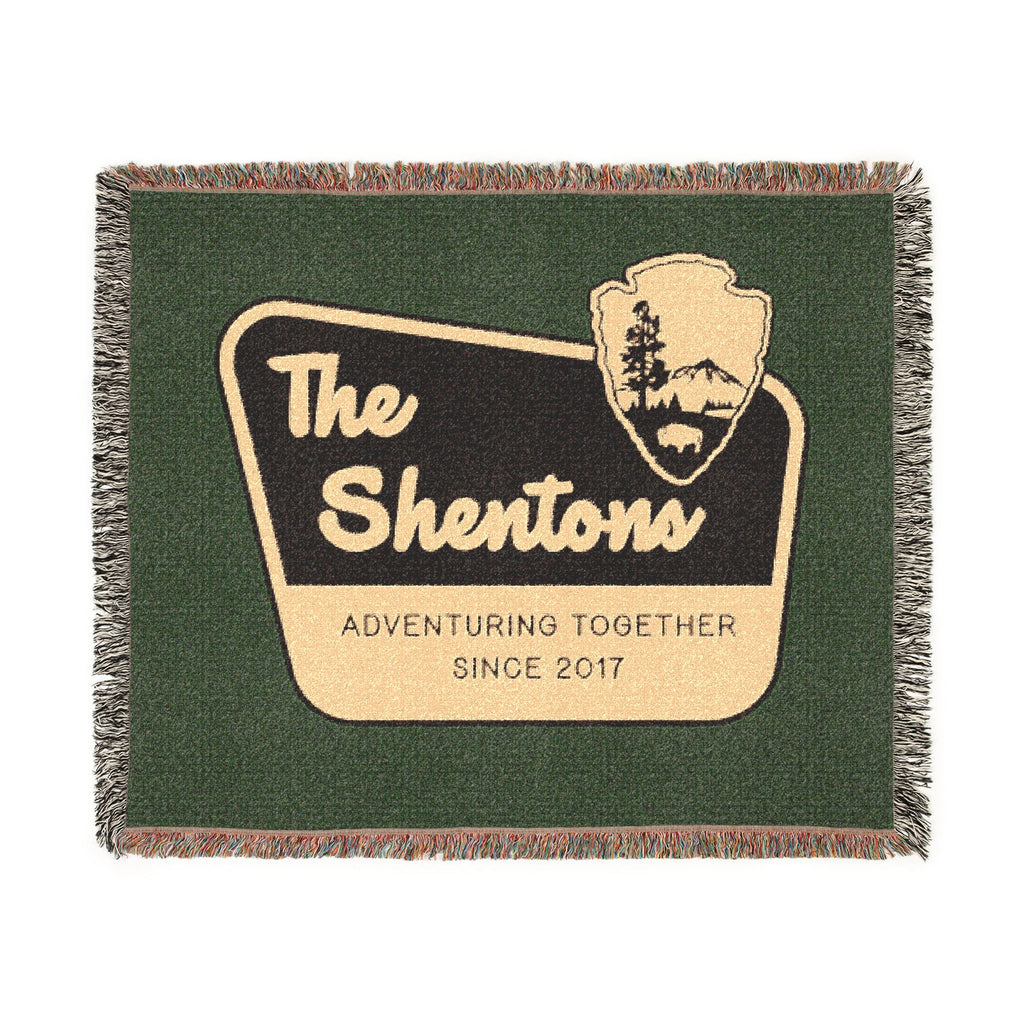 Personalized Adventuring Together Family Heritage Woven Blanket