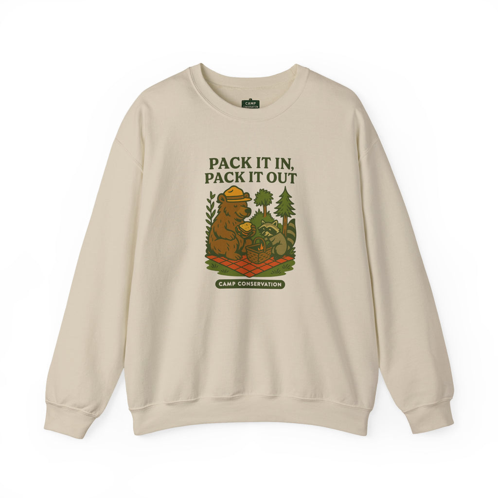 Pack It In, Pack It Out Bear & Raccoon Sweatshirt