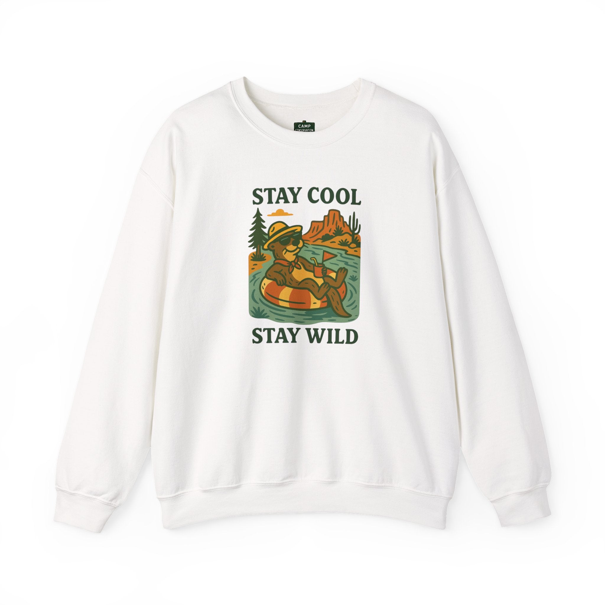 Stay Cool, Stay Wild Floating Otter Sweatshirt