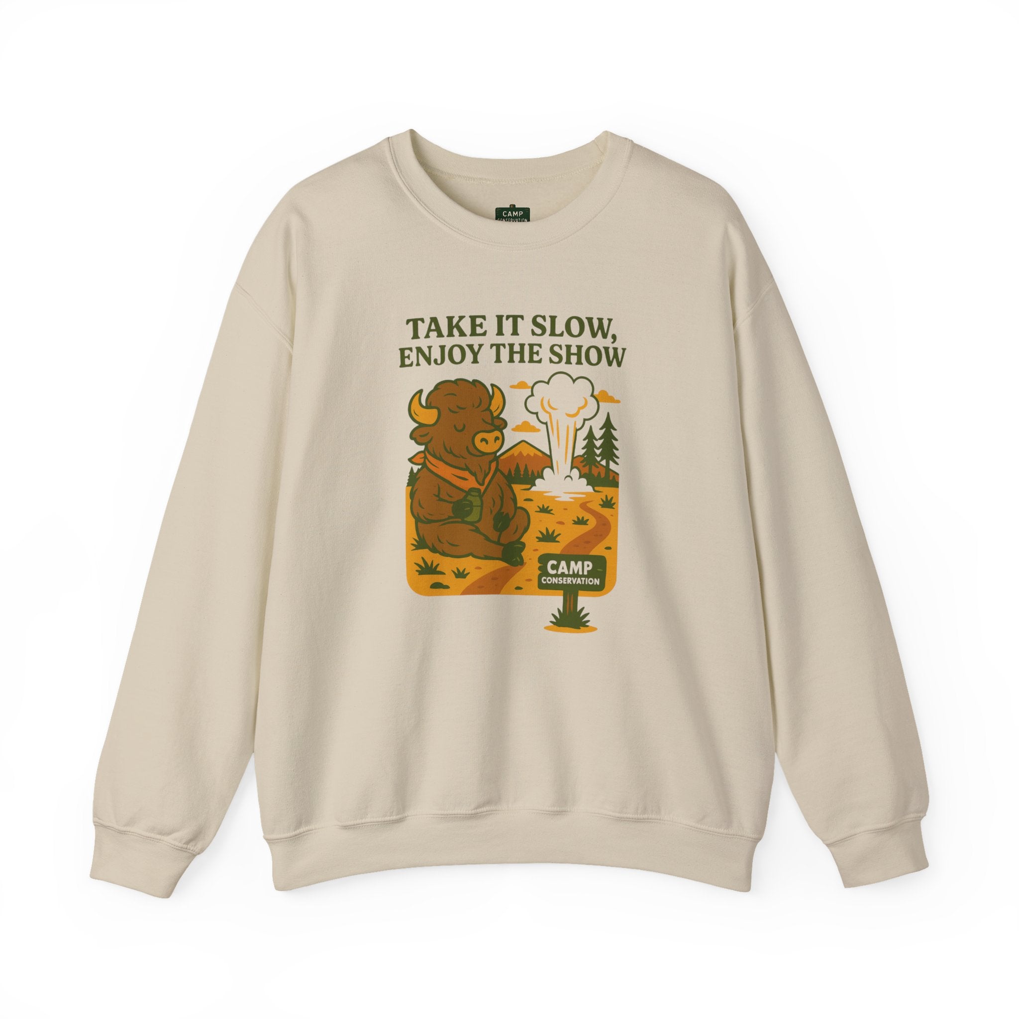 Take It Slow, Enjoy The Show Yellowstone Bison Sweatshirt